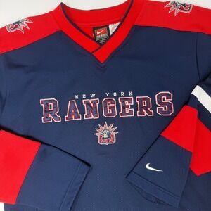 Nike New York Rangers Kids Youth Hockey Jersey Navy Blue Red Size Medium